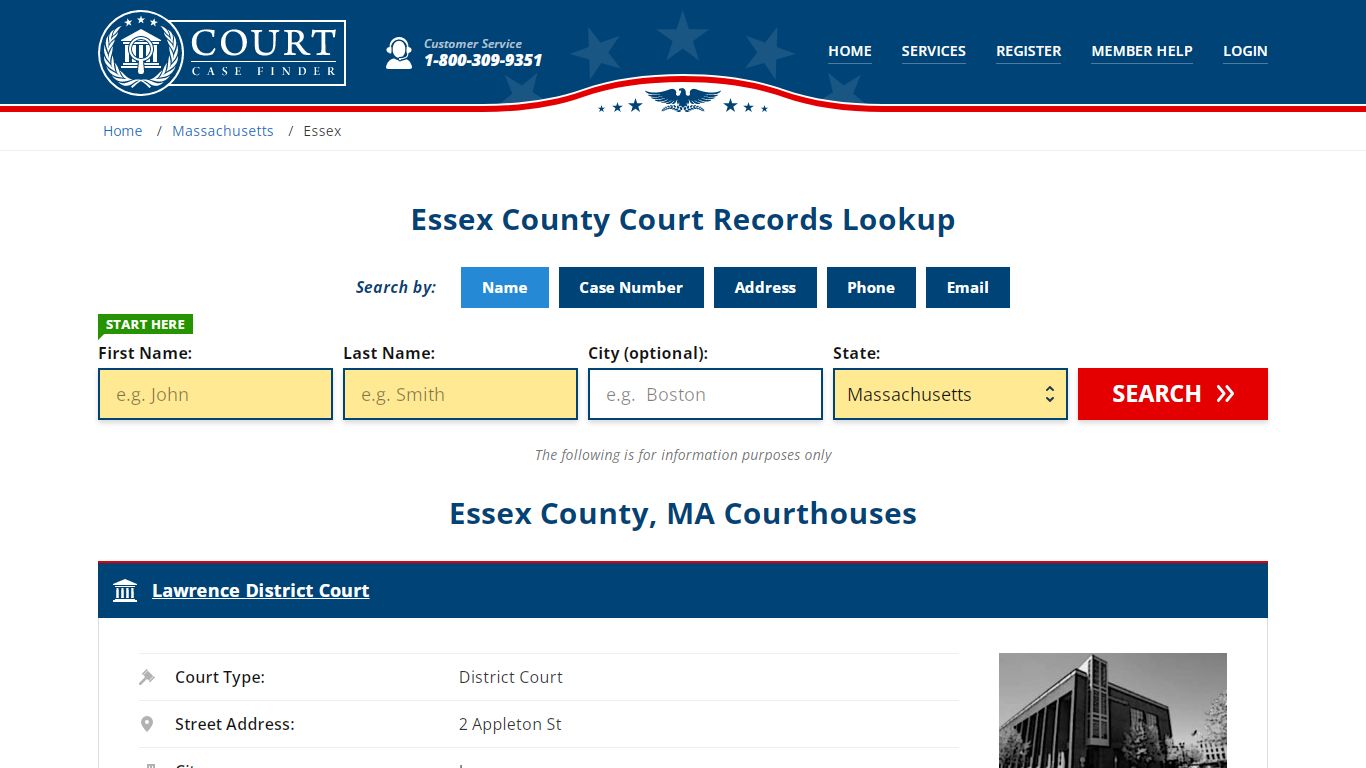 Essex County Court Records | MA Case Lookup - CourtCaseFinder.com